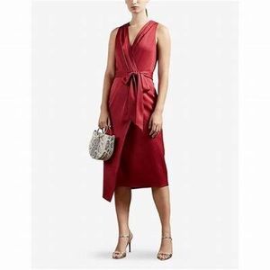 NEW! Red Ted Baker wrap dress, beautiful silk material (size 8, TB size 3)